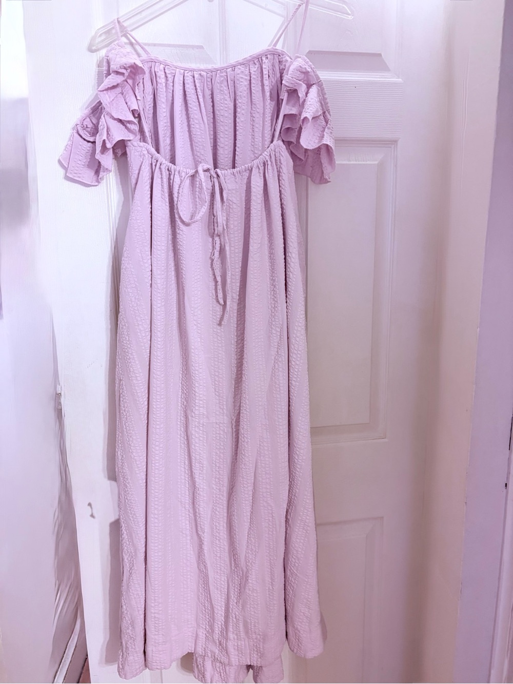 Free People Tamara Lilac Open Back Seersucker Midi/Maxi Dress - Picture 13 of 16